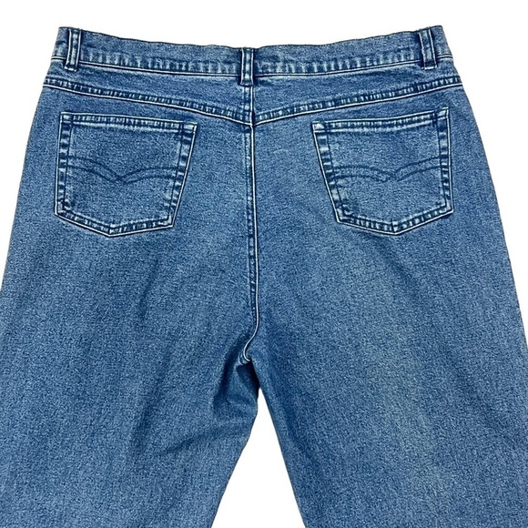 Woman’s Size 11/12 Wide Leg Jeans Rhinestone Mermaidcore Side Panel Medium Wash - Picture 5 of 11